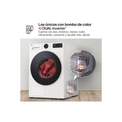 LG RHX5009TLB secadora Independiente Carga frontal 9 kg Blanco