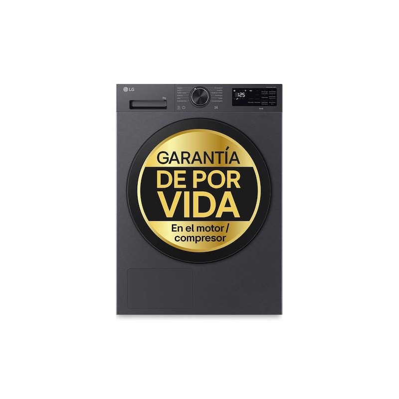 LG RHX5009TBB secadora Independiente Carga frontal 9 kg Grafito