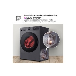 LG RHX5009TBB secadora Independiente Carga frontal 9 kg Grafito