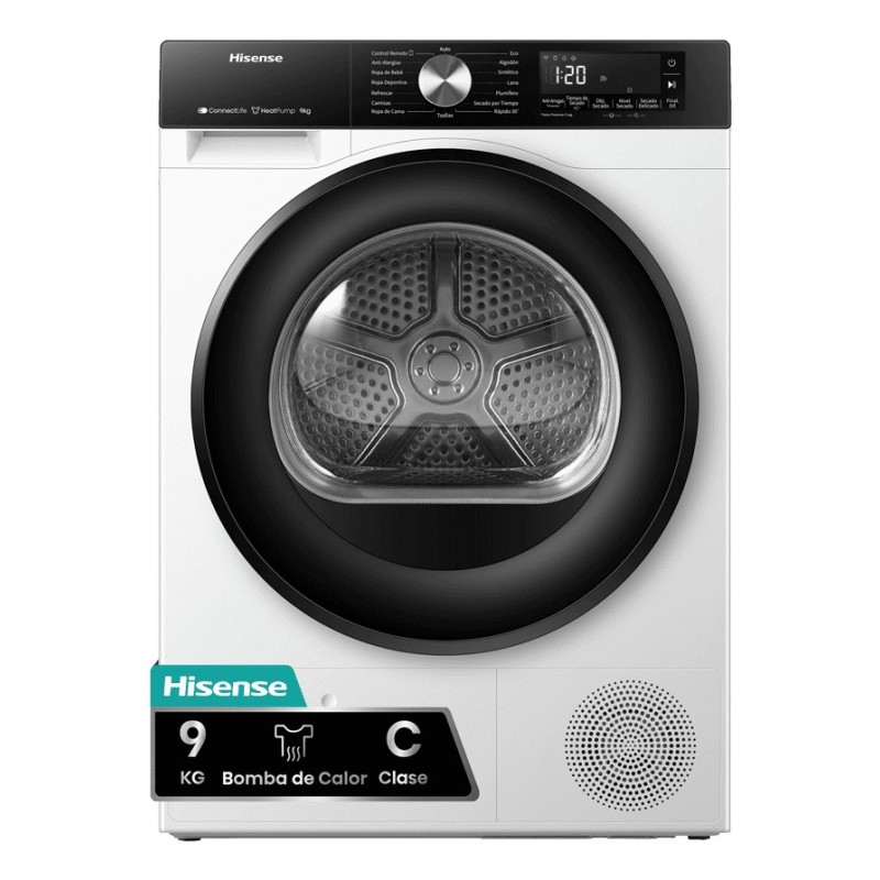 Hisense DH3S902BWCC secadora Independiente Carga frontal 9 kg Blanco