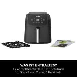 Ninja AF170EU freidora Sencillo 6,2 L Independiente 2000 W Freidora de aire caliente Negro