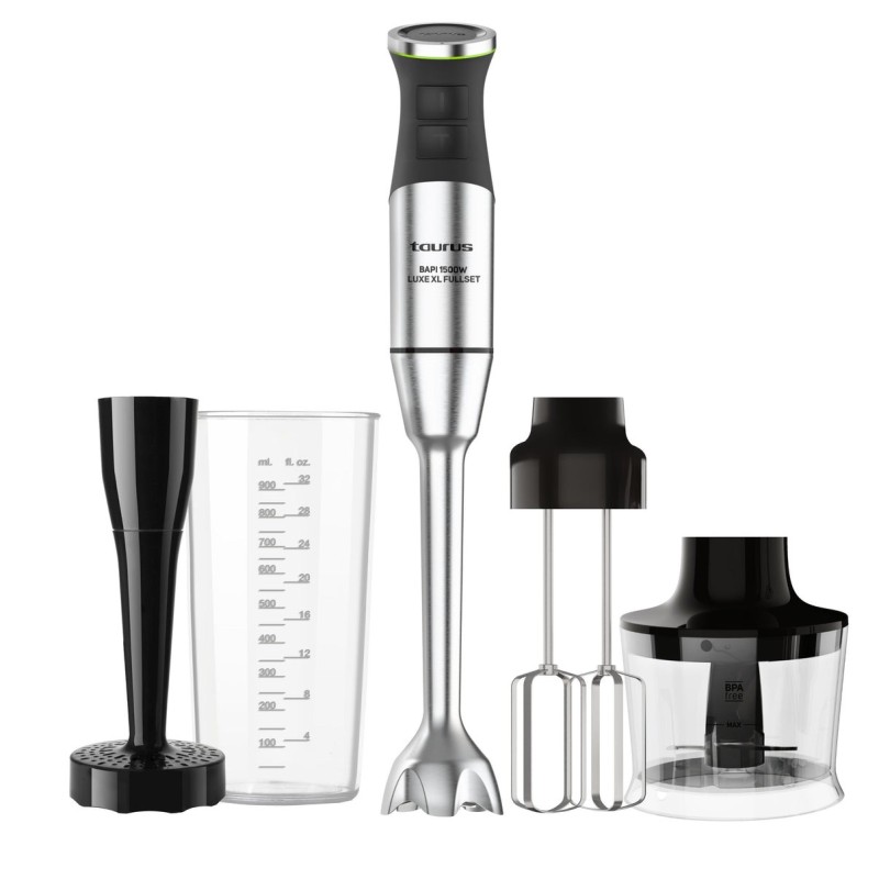 Taurus Bapi 1500 Luxe XL Fullset Batidora de inmersión 1500 W Negro, Acero inoxidable