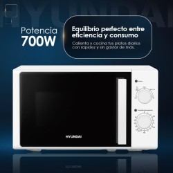 Hyundai HMW2701 microondas Blanco Solo microondas Encimera 20 L 700 W